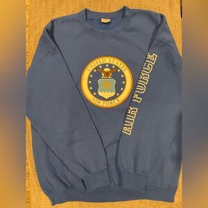 Gildan Blue Air Force Crewneck Sweater Size XL may fit larger see pictures
